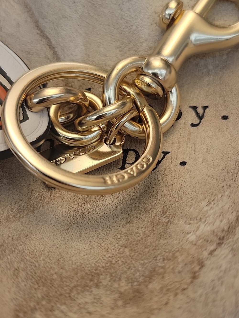 Coach White and Orange Citrus Key Charm with Gold Hardware - Picture 2 of 6